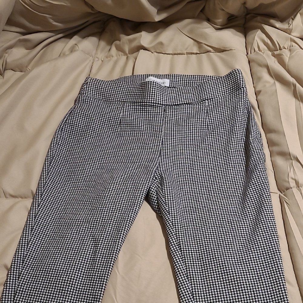 Calvin Klein Black and White Checkered Pants